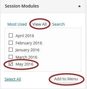 Step 3: Find the Session Modules item box