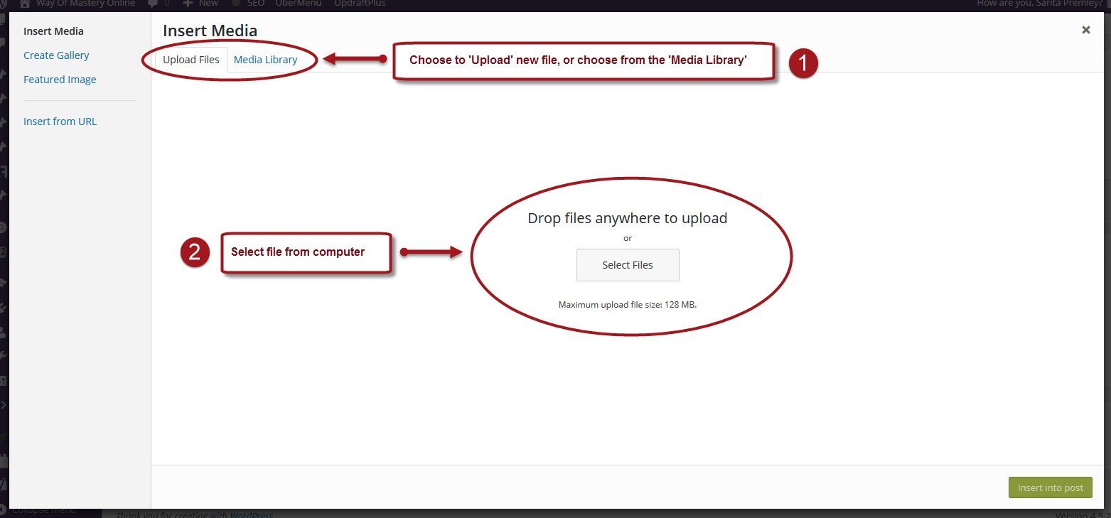 Step 2: Choose if you want to upload a new file
