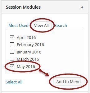 Step 3: Find the Session Modules item box