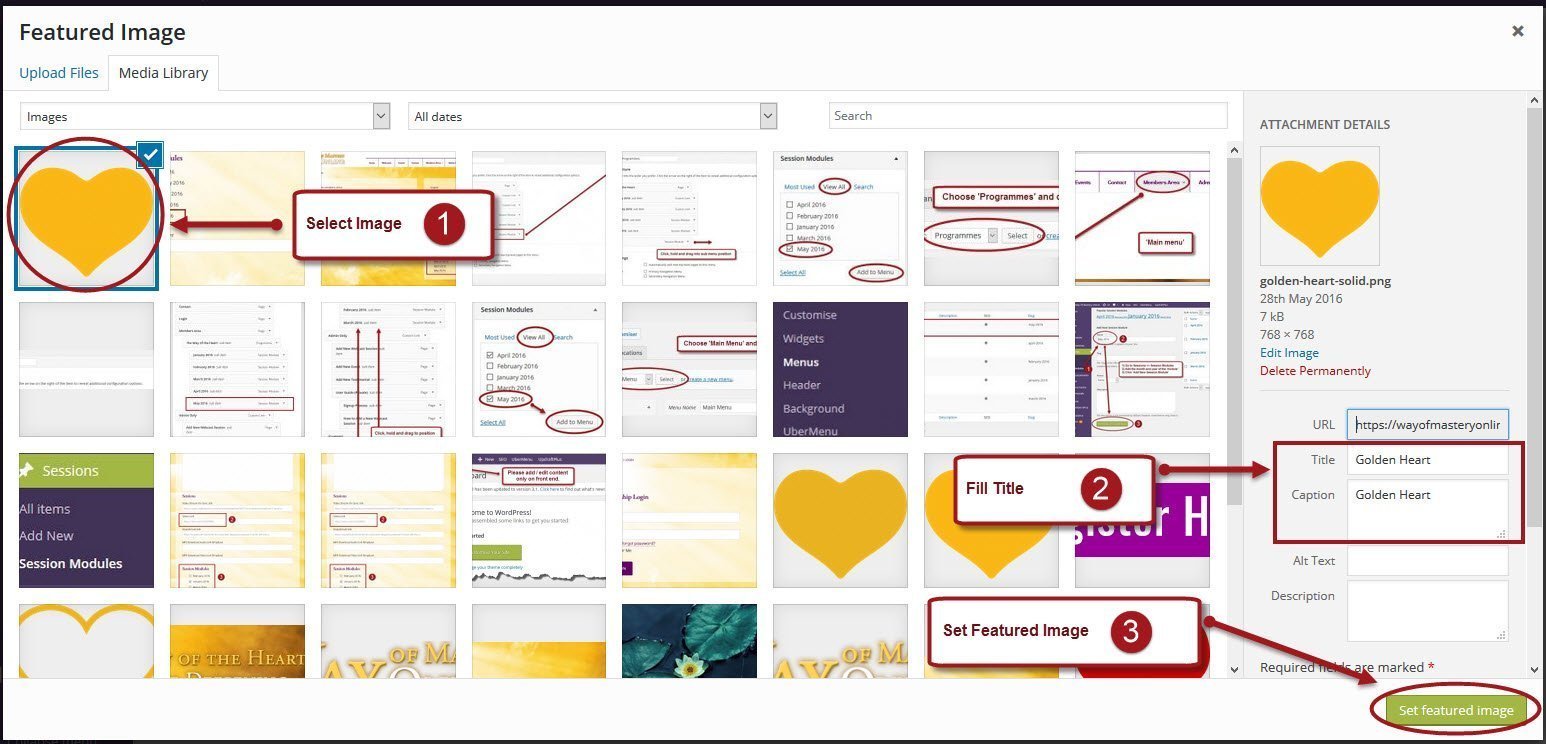 Step 2: Upload a new image, or choose one from the Media Library