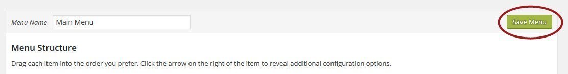 Step 4b: Save the menu: